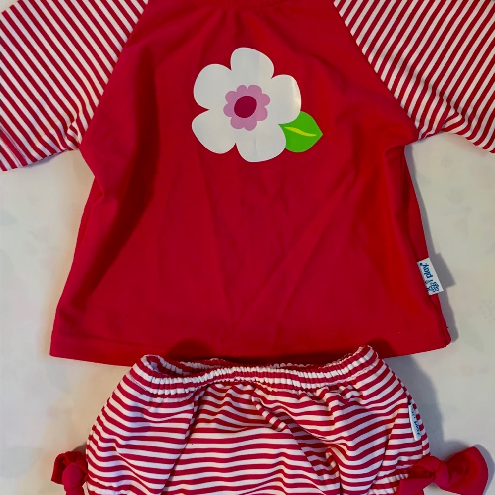 I play. By green sprouts rash guard + swim diaper
